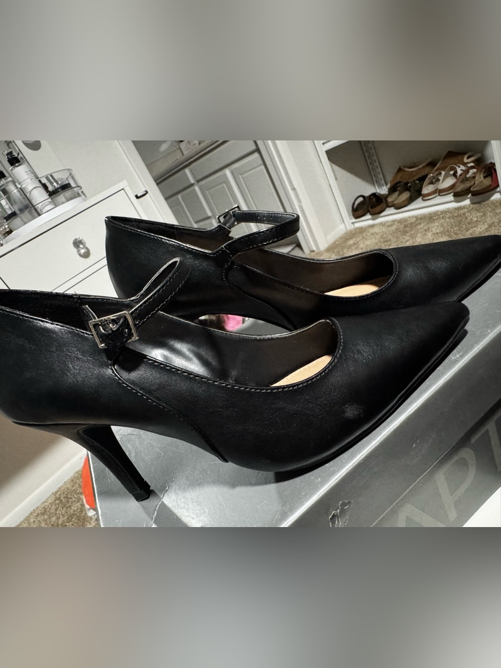 Apt. 9 Black Mary Jane Heeled Pumps with Ankle Strap
